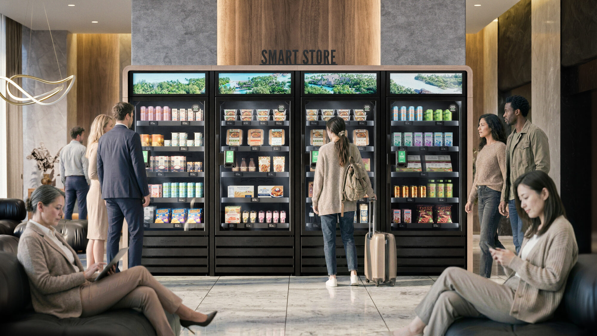 Daily Drop Smart Store installed in a premium hotel lobby